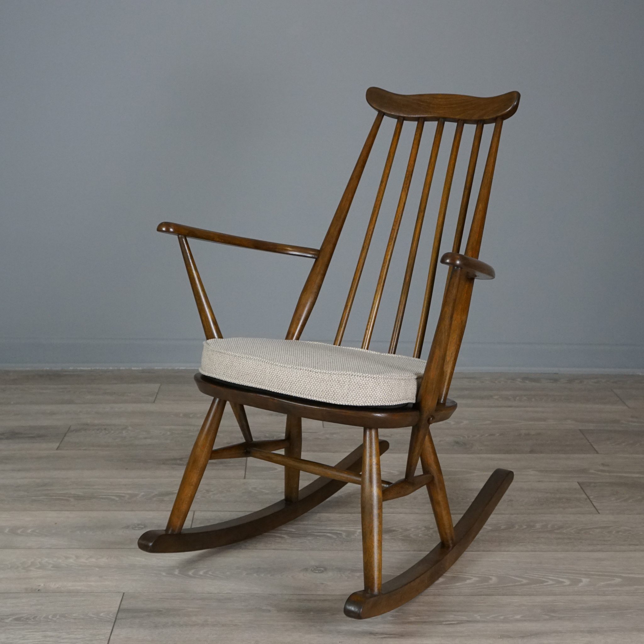 Ercol Windsor Rocking Chair Casta Blue