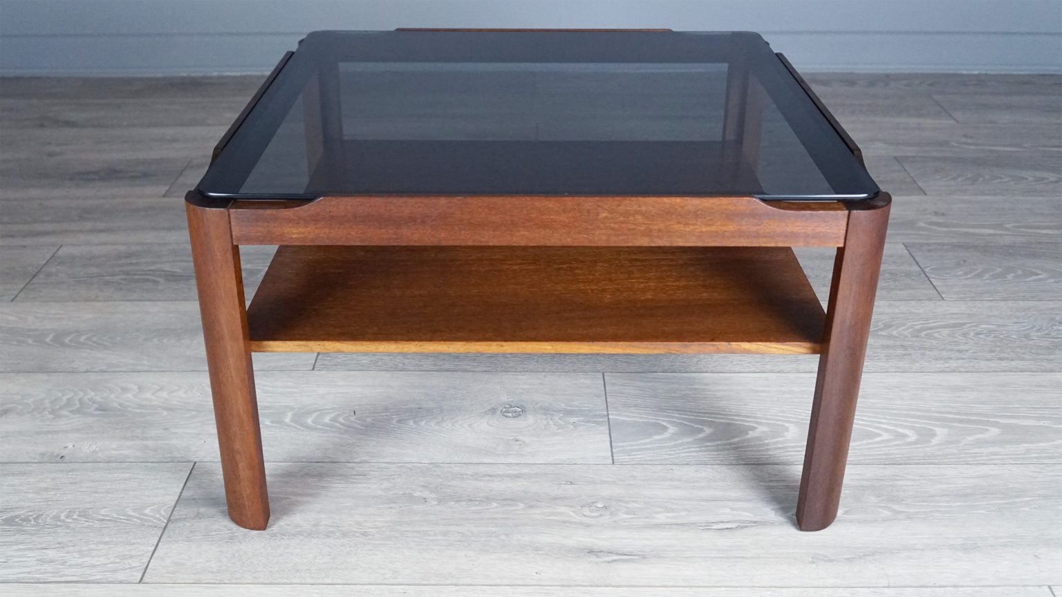 Smoked Glass & Teak Coffee Table by Myer Furniture Casta Blue