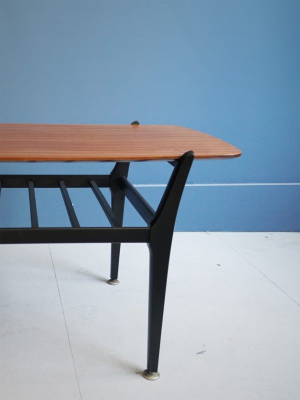 1960s Tola and Black Coffee Table by Nathan Furniture