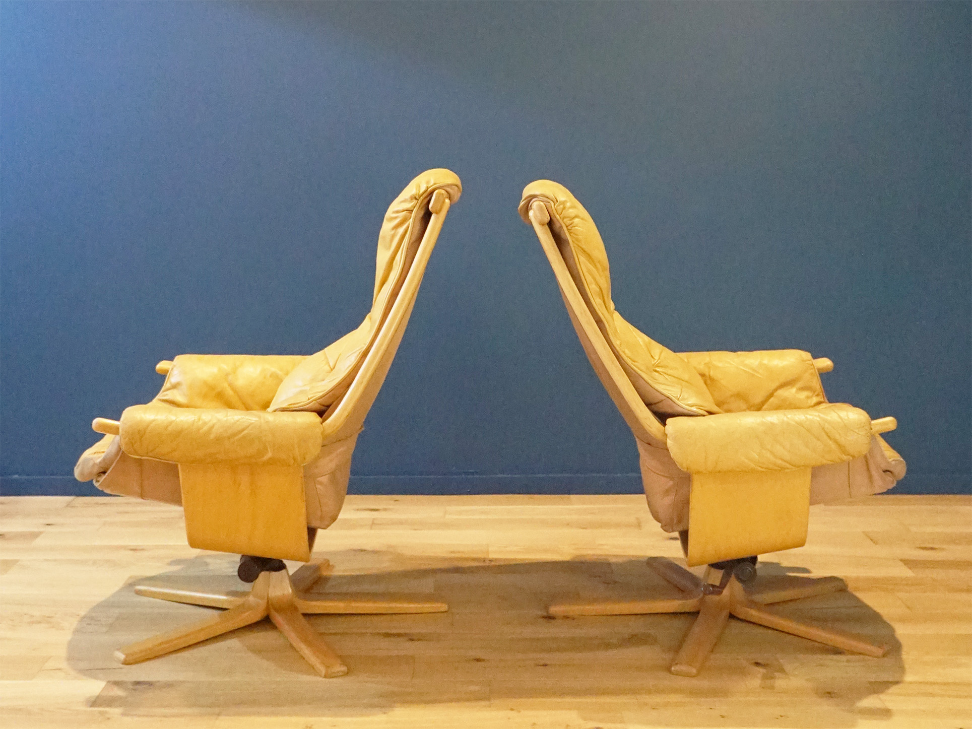 1970s Leather Swivel Chairs by Göte Möbler - Image 3