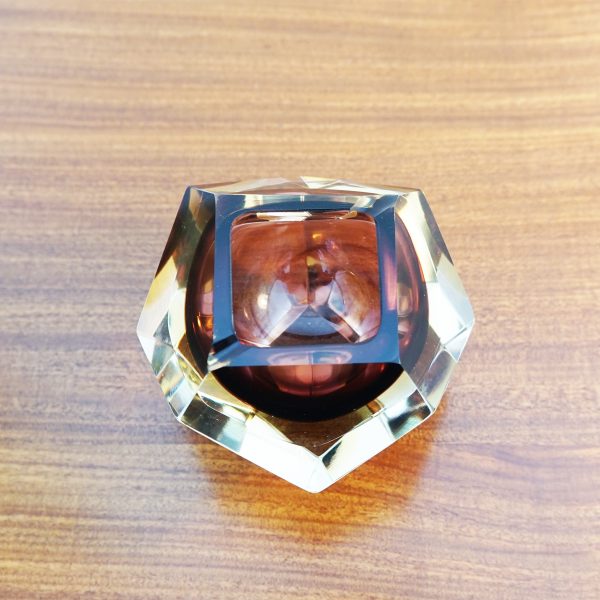 Murano Sommerso Faceted Glass Bowl - Alessandro Mandruzzato