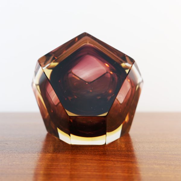 Murano Sommerso Faceted Glass Bowl - Alessandro Mandruzzato