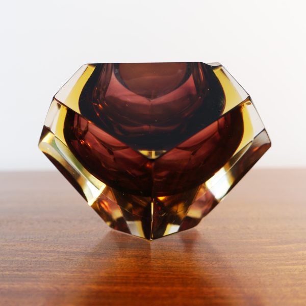 Murano Sommerso Faceted Glass Bowl - Alessandro Mandruzzato
