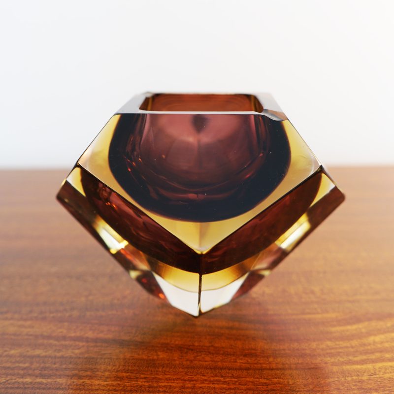 Murano Sommerso Faceted Glass Bowl - Alessandro Mandruzzato