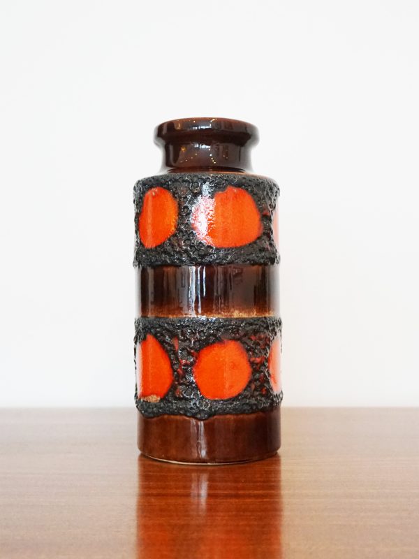 West German Scheurich 203-22 Fat Lava Vase - Orange