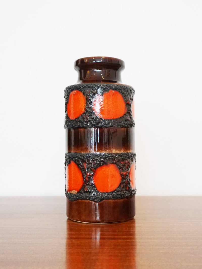 West German Scheurich 203-22 Fat Lava Vase - Orange