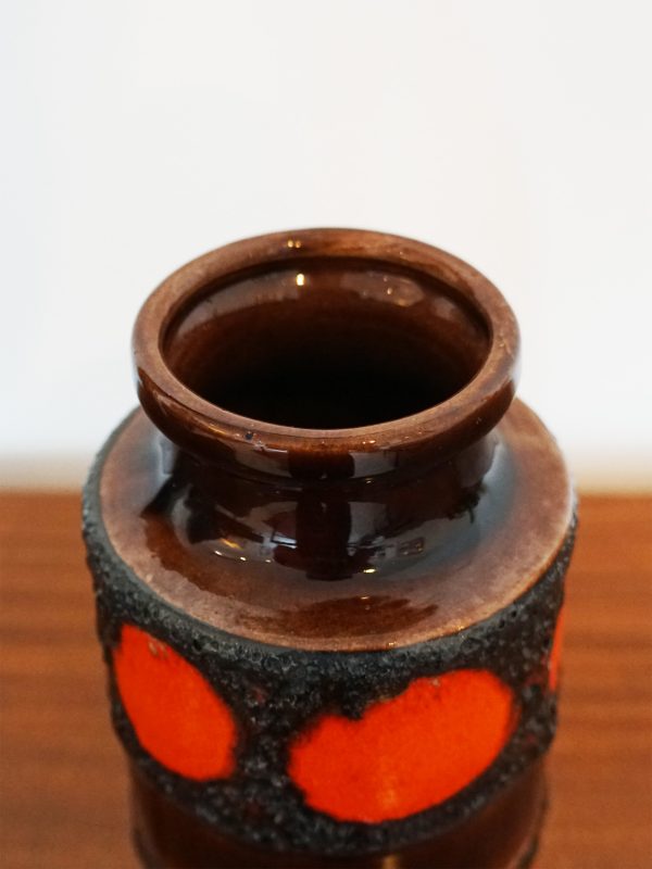 West German Scheurich 203-22 Fat Lava Vase - Orange