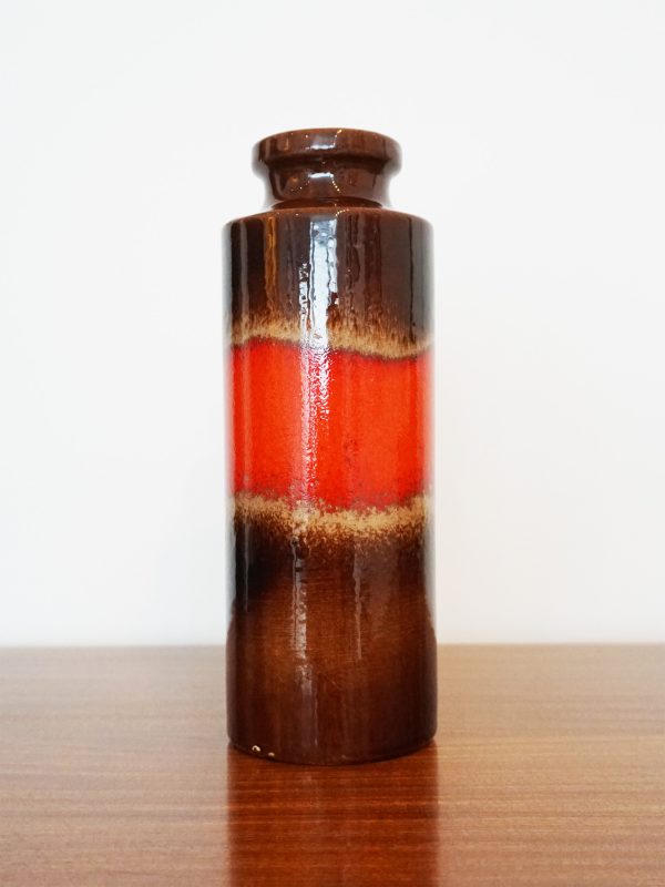 Scheurich 203-26 Fat Lava Vase - Orange & Deep Maroon