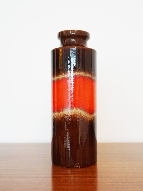 Scheurich 203-26 Fat Lava Vase - Orange & Deep Maroon