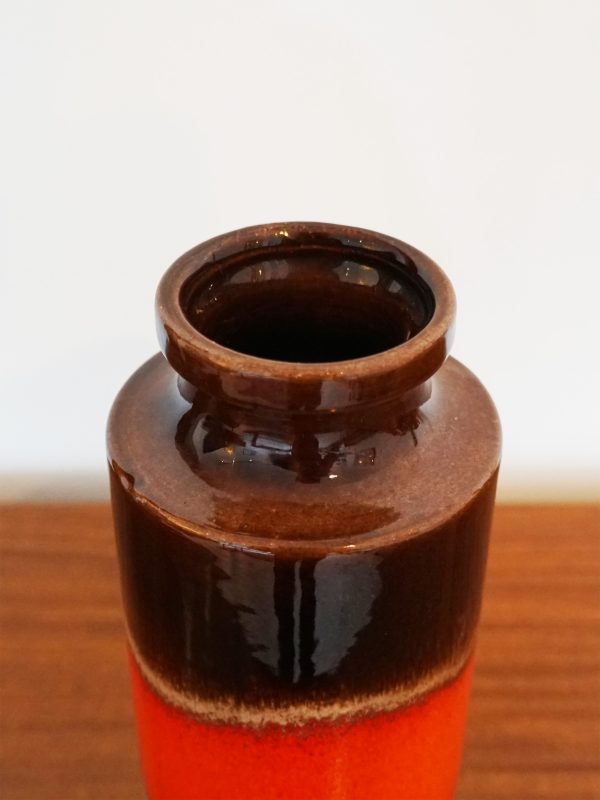 Scheurich 203-26 Fat Lava Vase - Orange & Deep Maroon