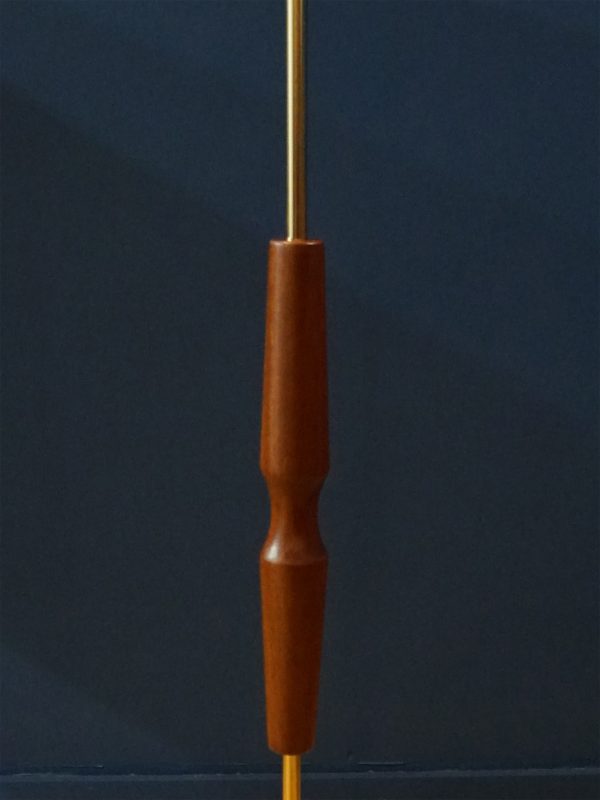 Mid-Century Solid Teak & Brass Standard Lamp