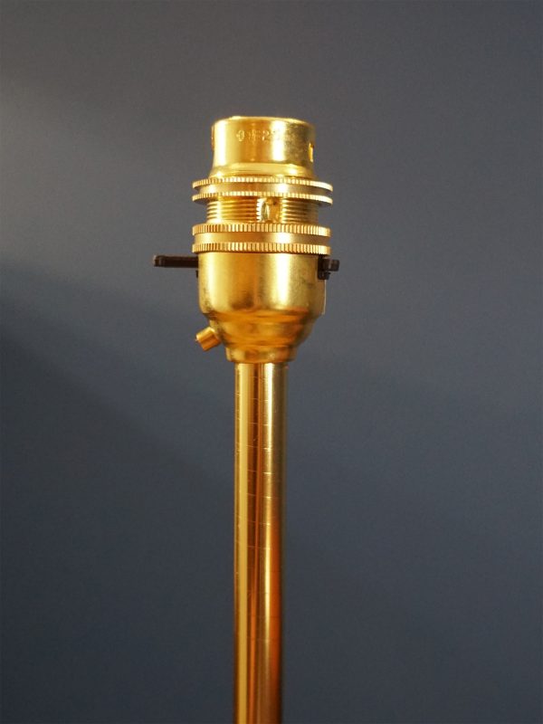 Mid-Century Solid Teak & Brass Standard Lamp