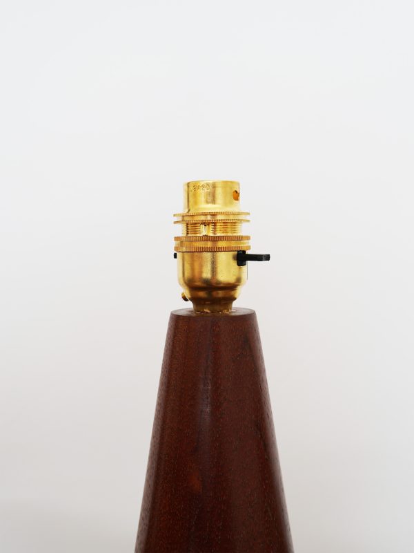 Danish Modern Table Lamp in Solid Teak with Bouclé Shade