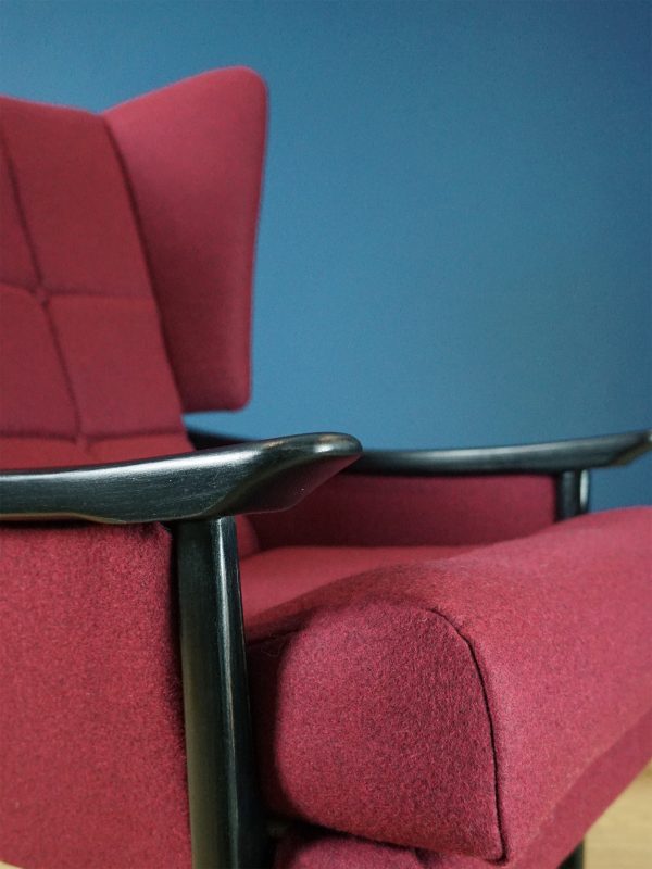 1960s Wingback Chair Reupholstered in Pure Wool