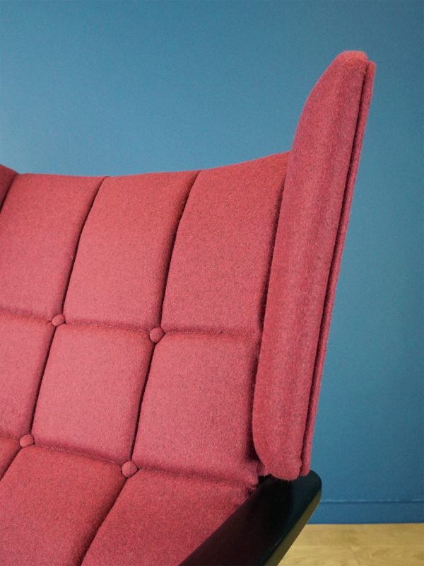 1960s Wingback Chair Reupholstered in Pure Wool