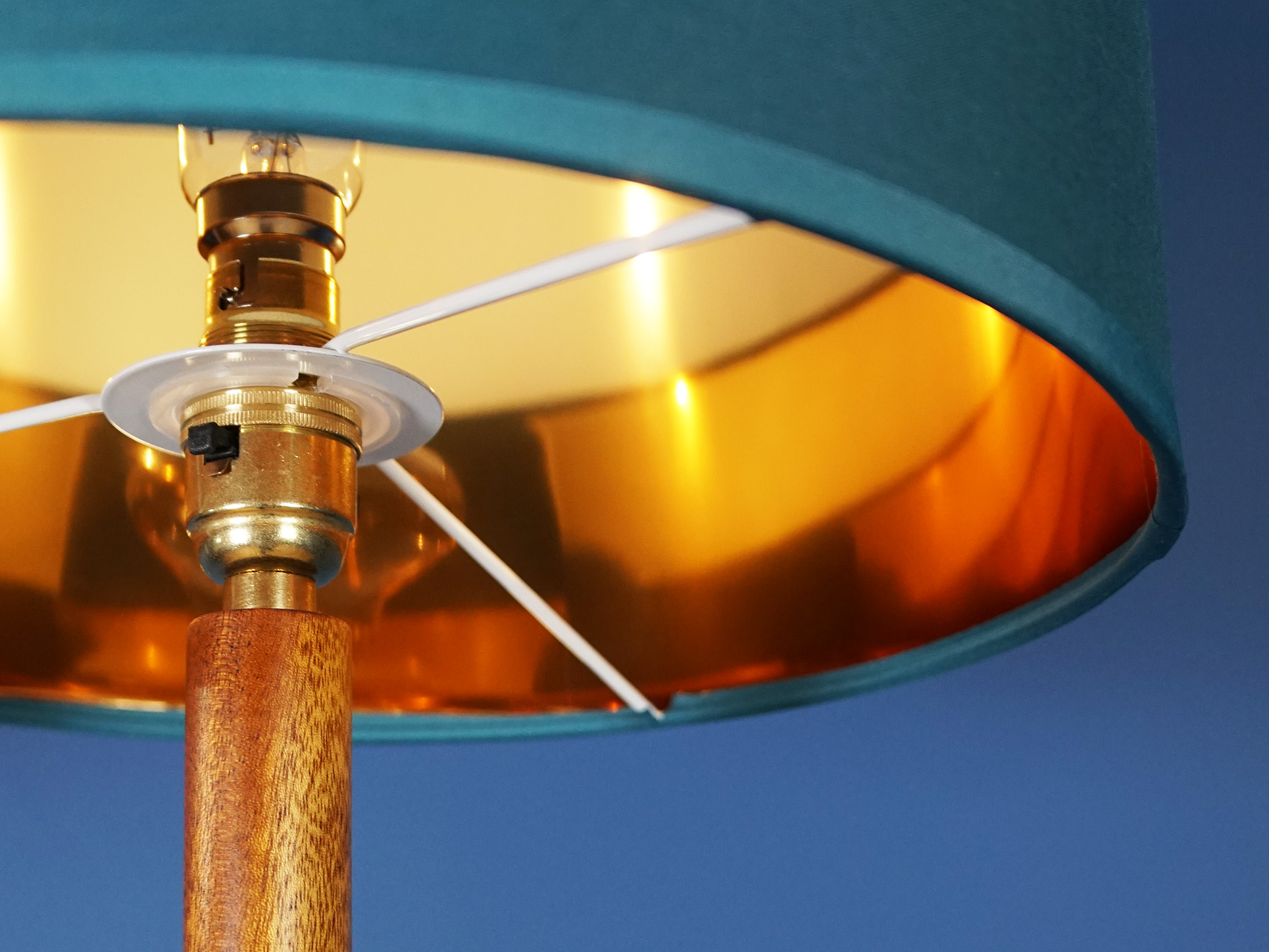 Teak and Brass Standard Lamp, 1960s - Image 2