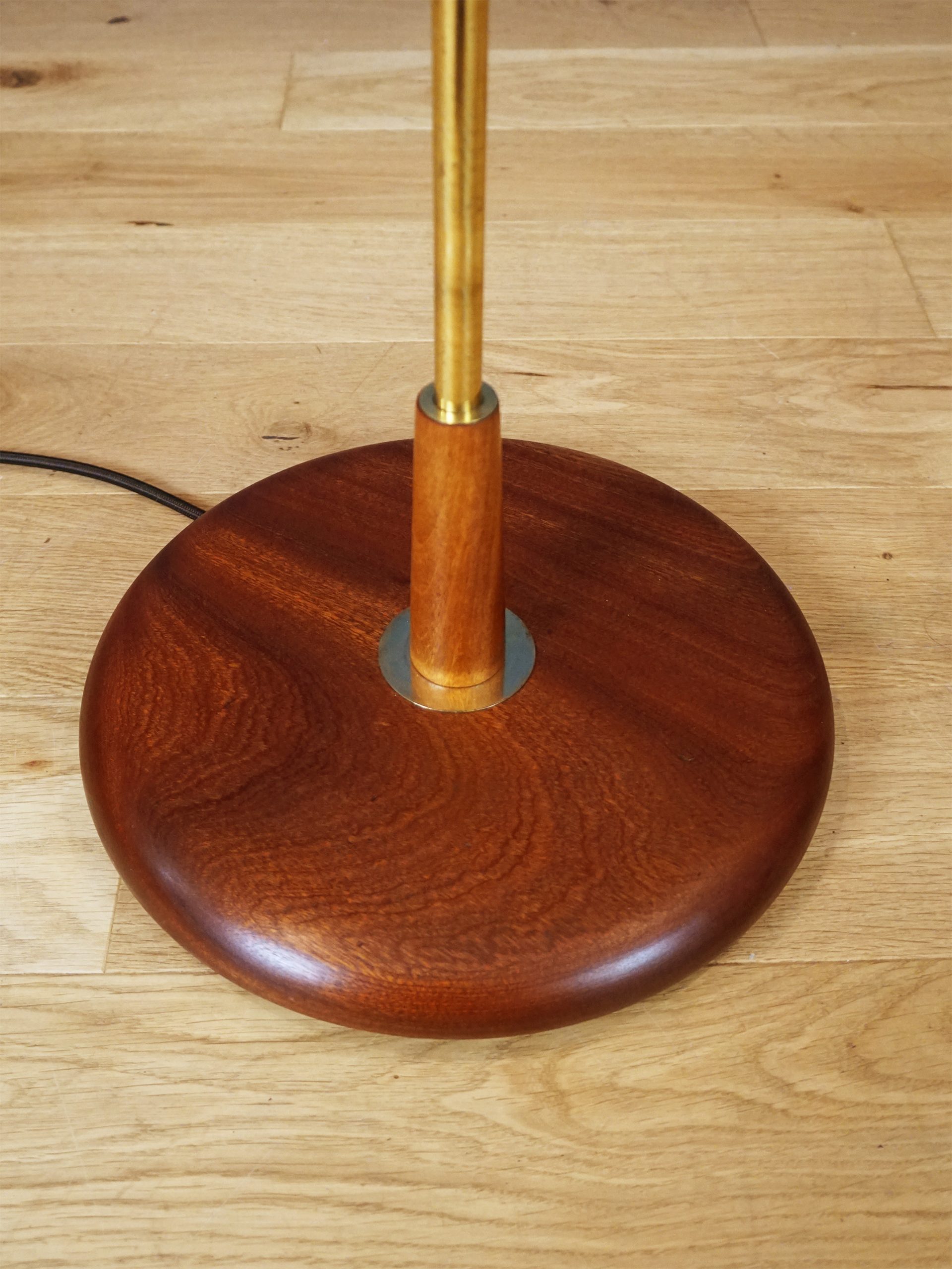 Teak and Brass Standard Lamp, 1960s - Image 3