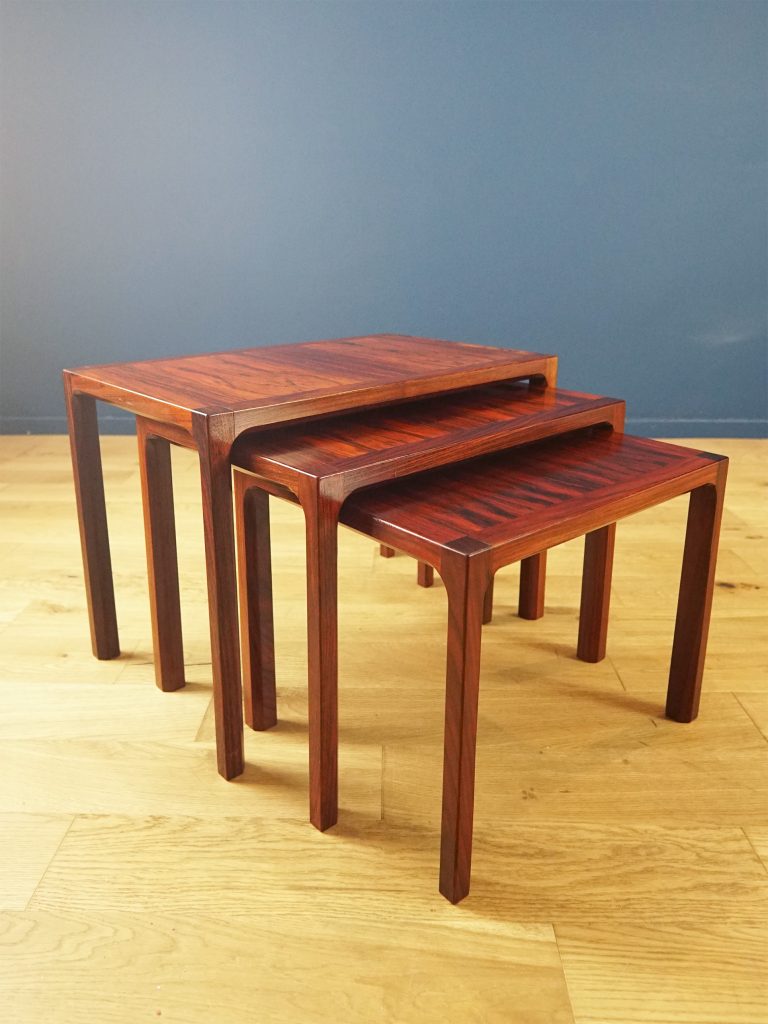 Kai Kristiansen Rosewood Nest of Tables for Vildbjerg Møbelfabrik, 1960s